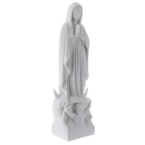 Virgen de Guadalupe 45cm en relieve en mármol blanco 5