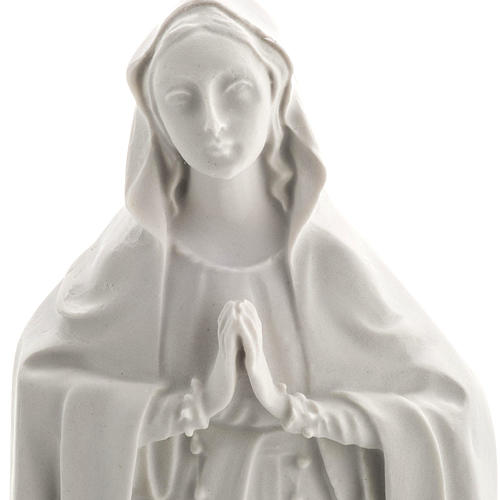 Virgen de Lourdes 42cm en relieve en mármol blanco 2