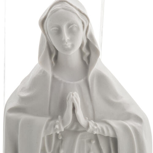 Nossa Senhora de Lourdes 42 cm relevo mármore sintético 4