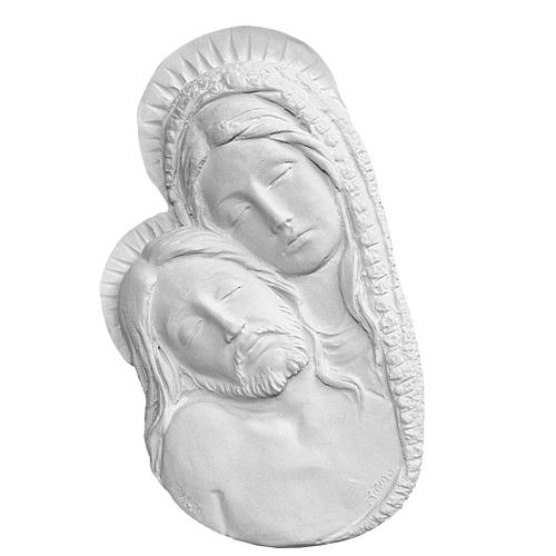 Pietà close-up, 29 cm bas-relief in reconstituted marble 1