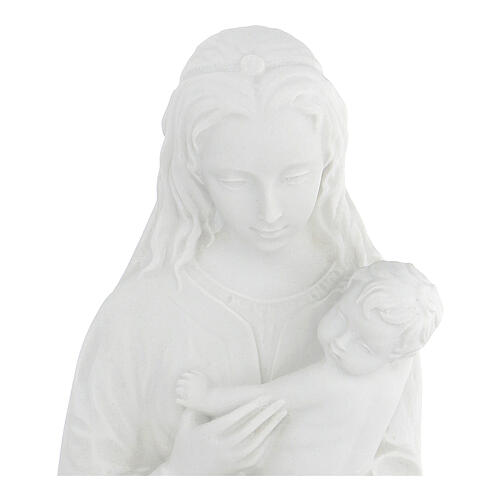 Virgen con el niño 22 cm en relieve, mármol blanco 2