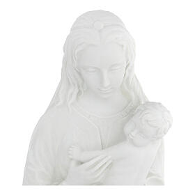 Vierge à l'enfant 22 cm bas relief poudre de marbre
