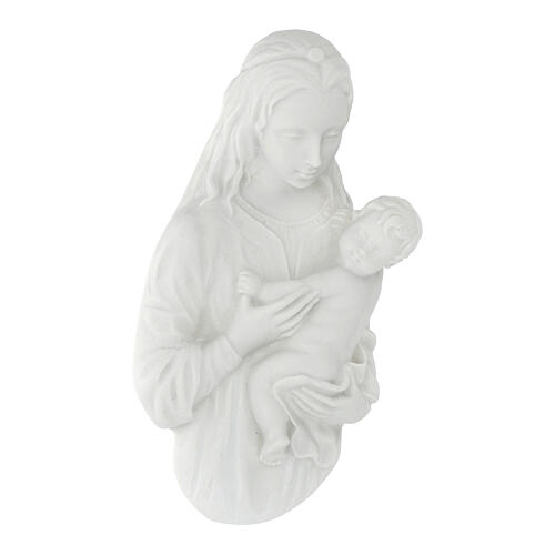 Vierge à l'enfant 22 cm bas relief poudre de marbre 4