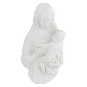 Madonna con bambino 22 cm rilievo marmo bianco