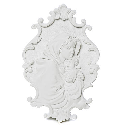 Relief Madonna der Straße 31 cm Marmorpulver 1