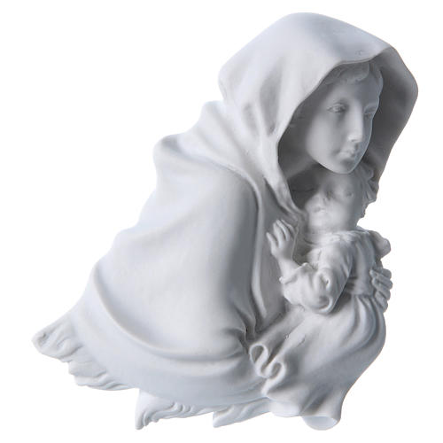 Virgen de la Ferruzi 15cm en relieve en mármol 1