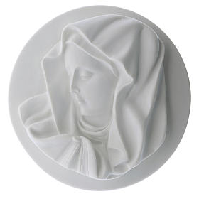 Rostro de la Virgen redondeada de 14cm mármol