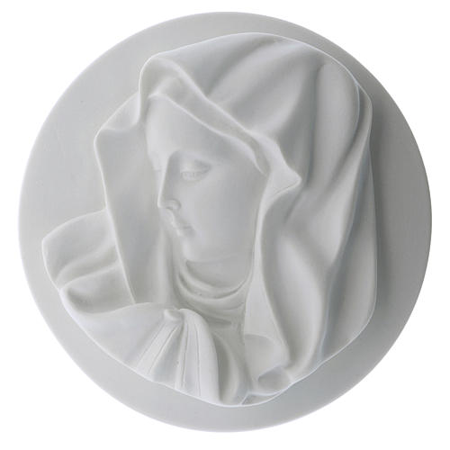 Médaillon tête de la Vierge marbre blanc 1