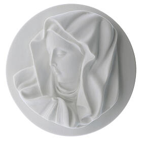 Rosto Madonna del dito 14 cm relevo redondo mármore