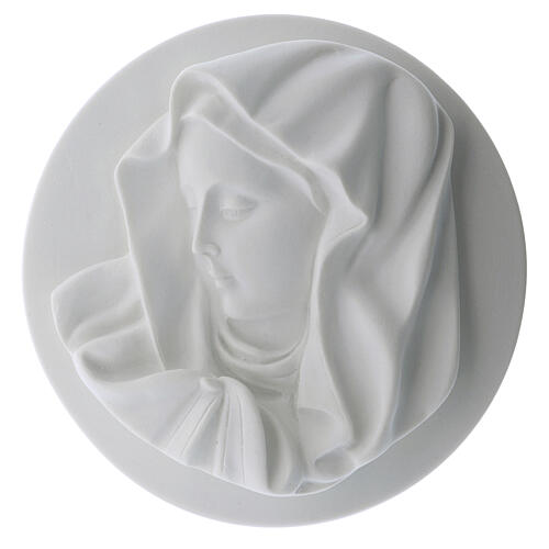 Rosto Madonna del dito 14 cm relevo redondo mármore 1