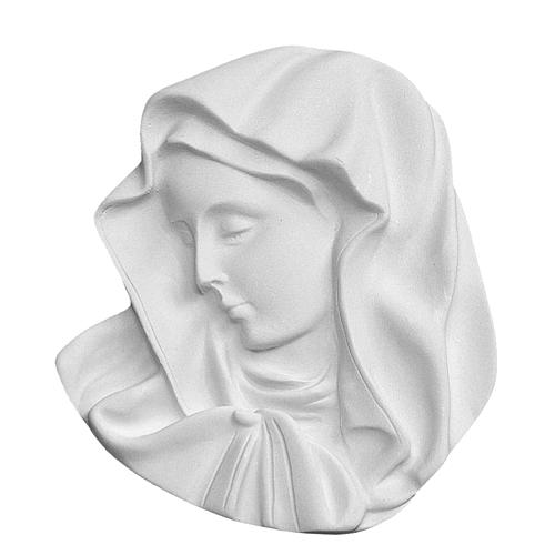 Our Lady of the finger, round bas-relief in reconstituted marble 1