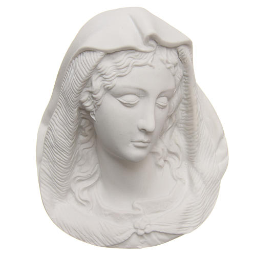 Relief Madonna Gesicht 13 cm Marmorguss 1