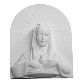 Immaculate Heart of Mary bas-relief in reconstituted marble