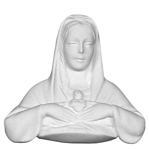 Immaculate Heart, 11 cm bas-relief in reconstituted marble. 1