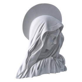 Relief Madonna Gesicht mit Aureole 28 cm Marmorpulver