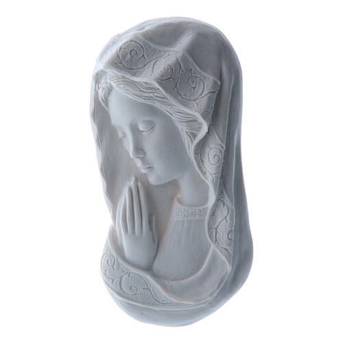 Nossa Senhora de mãos juntas 11 cm relevo mármore 1