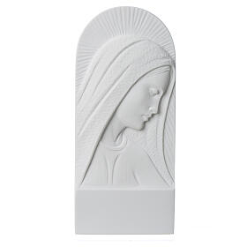 Rosto de Maria 11 cm relevo mármore branco