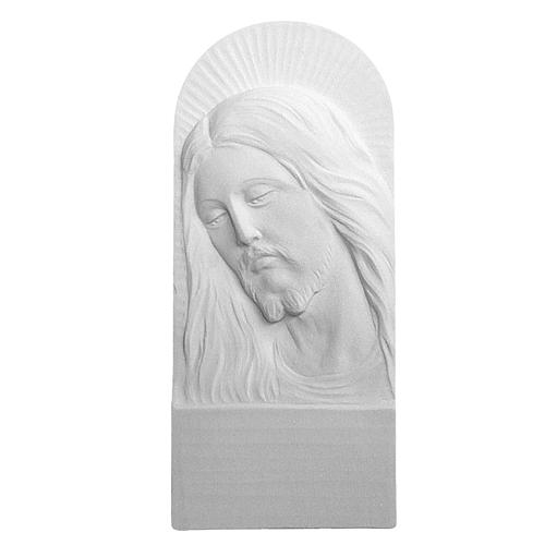 Jesus Gesicht 26 cm Marmorpulver Relief 1