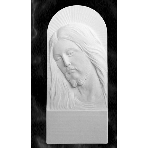 Rosto de Cristo 26 cm mármore branco 2