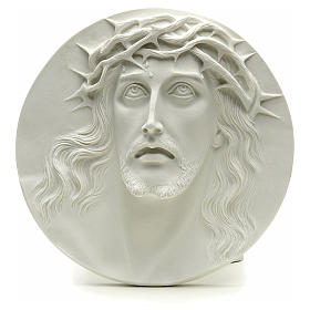 Ecce Homo, bas-relief in reconstituted marble, round shaped 15-20-30 cm
