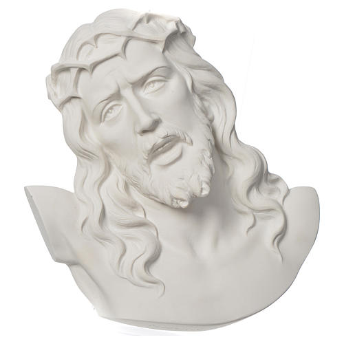 Ecce homo round shaped bas-relief in reconstituted marble 16-20-30 cm 1