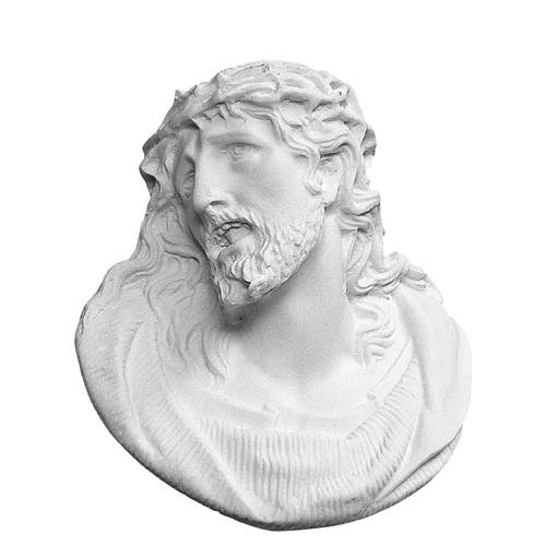 Relief Christus Gesicht 11 cm Marmorpulver 1