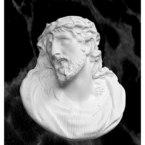 Rosto de Cristo 11 cm relevo mármore de Carrara 2
