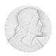 Christ's face bas-relief in reconstituted marble, round shaped 14-19 cm s1