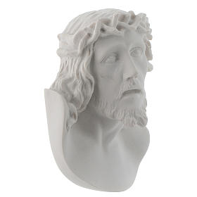 Christus Gesicht 10 cm Marmorpulver Relief weiß