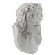 Christus Gesicht 10 cm Marmorpulver Relief weiß s2