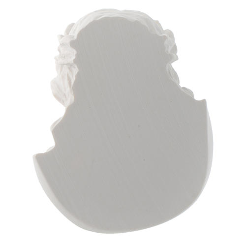 Christ's face, 10 cm bas-relief in reconstituted carrara marble 4