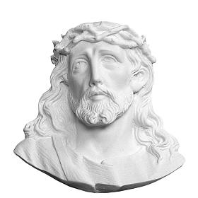 Articles funéraires: Applique Visage du Christ 14 cm marbre