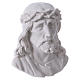 Christ's face bas-relief in reconstituted carrara marble, 14 cm s3