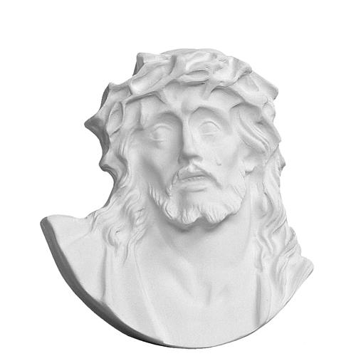 Christ's face bas-relief made of reconstituted carrara marble 12-17 cm 1