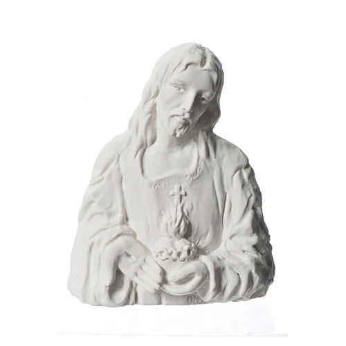 Sacred Heart of Jesus, 18 cm bas-relief in reconstituted marble. 1