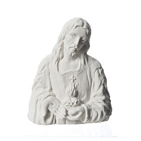 Sacred Heart of Jesus, 18 cm bas-relief in reconstituted marble.