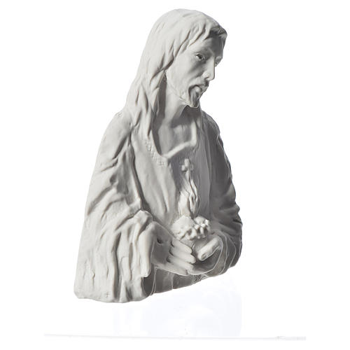 Sacred Heart of Jesus, 18 cm bas-relief in reconstituted marble. 2