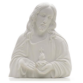 Heiliges Herz Jesu Relief weiß 24-32 cm