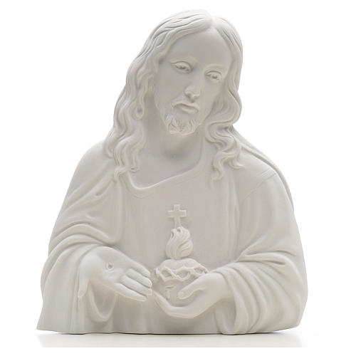 Heiliges Herz Jesu Relief weiß 24-32 cm 1