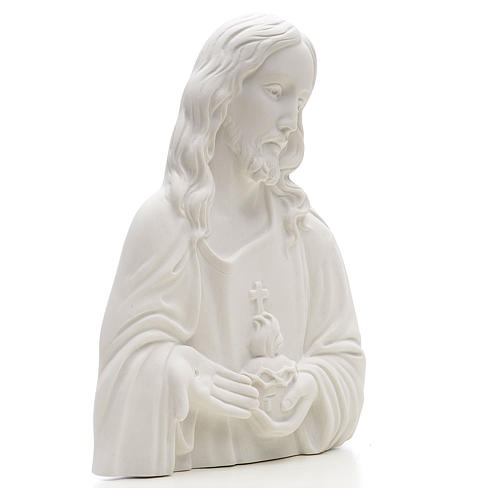 Heiliges Herz Jesu Relief weiß 24-32 cm 2
