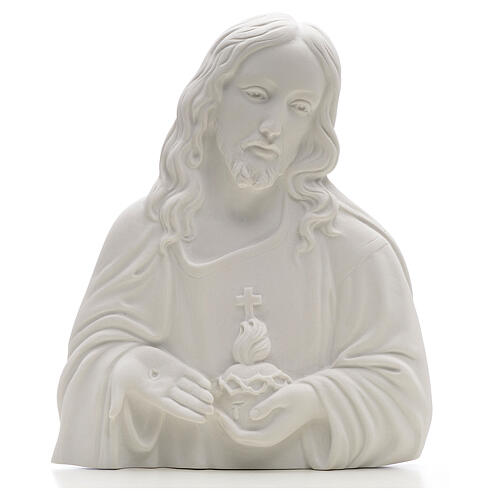 Sagrado Coração de Jesus mármore sintético relevo 24-32 cm 1