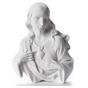 Heiliges Herz Jesu 12 cm Relief weiß