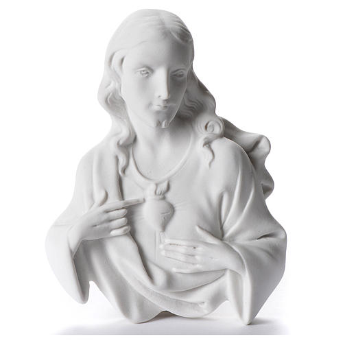 Heiliges Herz Jesu 12 cm Relief weiß 1
