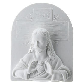 Sagrado Coração de Jesus em relevo mármore 16 cm