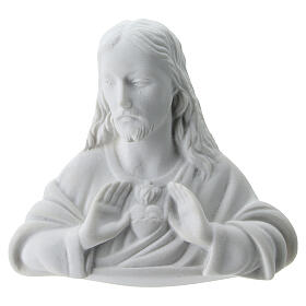 Sacred Heart of Jesus bas-relief in reconstituted marble. 11 cm