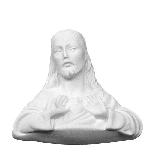 Sacred Heart of Jesus bas-relief in reconstituted marble. 11 cm 1