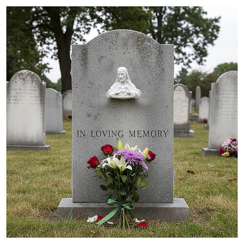 Bas relief Sacré Coeur de Jésus marbre 11 cm 2