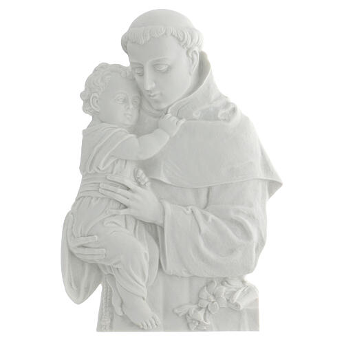 Saint Anthony of Padua bas-relief in reconstituted marble, 32cm 1
