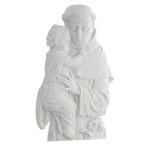 Saint Anthony of Padua bas-relief in reconstituted marble, 32cm 3