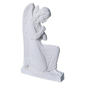 Weiblicher Engel auf den Knien 25 cm Relief weiß